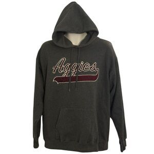 Aggies Vintage Hoodie Blue Grey Thick Heavy Quality XL Casual Athleisure Pullove
